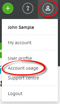 View account usage