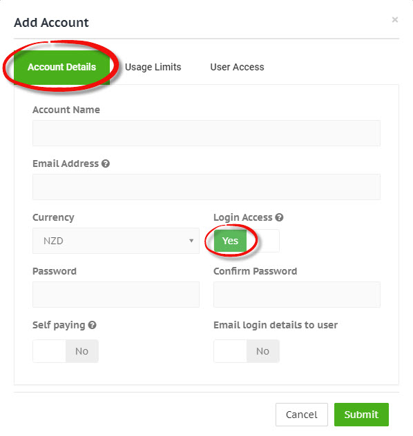 Enterprise console new account login access