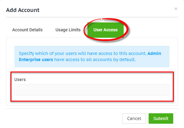 Enterprise console new account user access