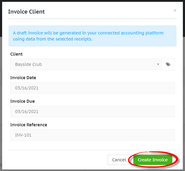 Invoice client details