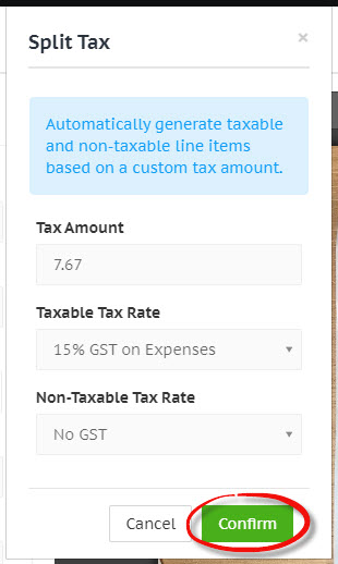 Split receipt tax options