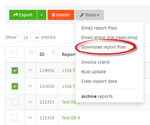 Download multiple expense report PDF