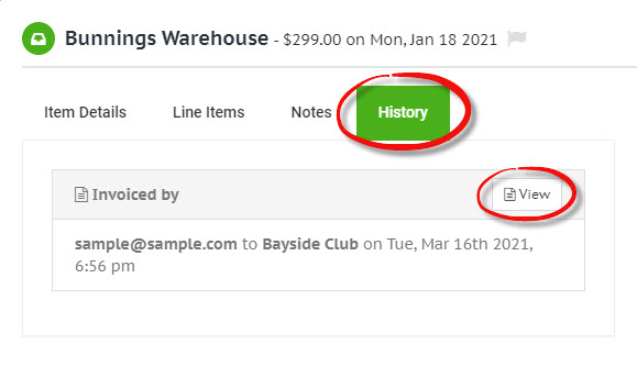 Invoice history